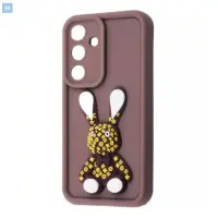 Чехол накладка Pretty Things Samsung A165 (A16) Коричневая/Кролик