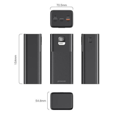 Универсальная мобильная батарея Повербанк Proove Giant Lite 40000mAh 22.5W Чорный