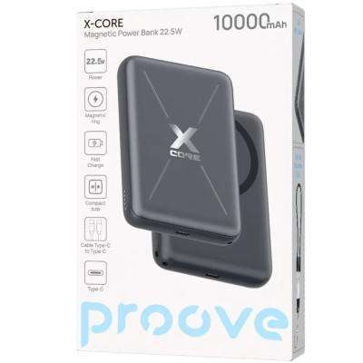 Універсальна мобільна батарея ПовербанкProove X-Core 10000 mAh 22,5W Сірий
