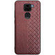 Чохол накладка Weave Side Xiaomi Redmi Note 9 Темно-Коричнева