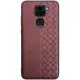 Чехол накладка Weave Side Xiaomi Redmi Note 9 Темно-коричневая