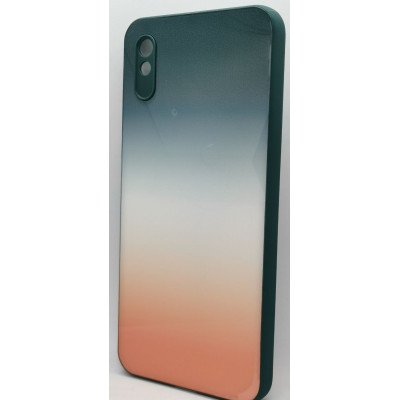 Чехол накладка Glass Rainbow Xiaomi Redmi 9а Арбузный мохито