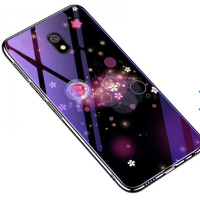 Накладка Glass Fantasy Xiaomi Redmi Note 6 Бульбашки і квіти