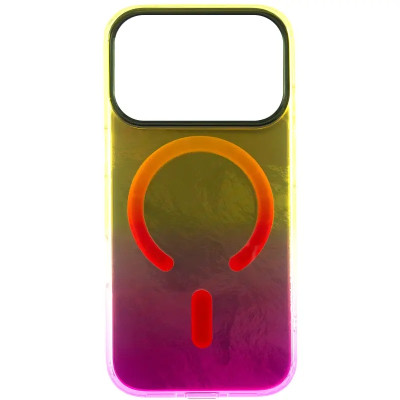 Накладка Shiny Mountain MagSafe iPhone 17 Pro Max Желтая/Розовая