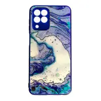 Чехол накладка Marble UV Samsung M336 (M33) Фиолетовая