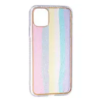 Чехол накладка Rainbow iPhone 11 Розовая