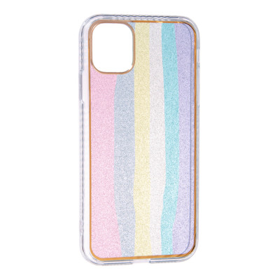 Чехол накладка Rainbow iPhone 11 Розовая