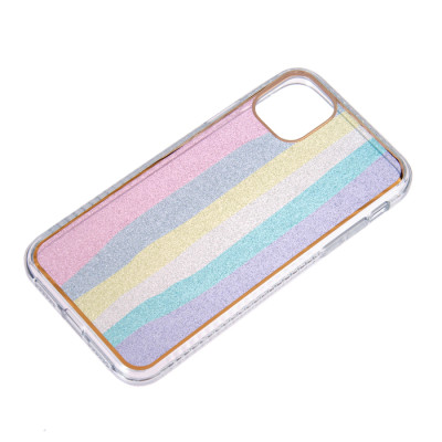 Чехол накладка Rainbow iPhone 11 Розовая