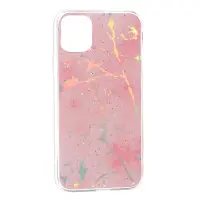 Чехол накладка Marble iPhone 11 Розовая