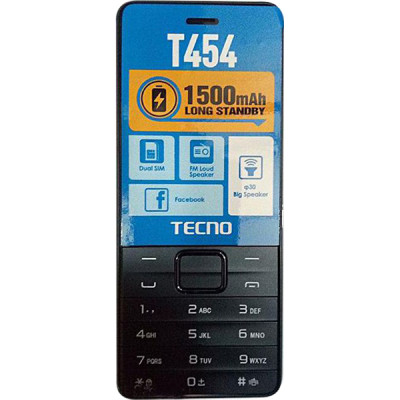 Мобильный телефон Tecno T454 Double Sim Black, черный