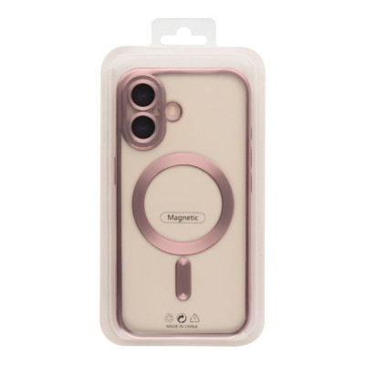 Чохол накладка Metal MagSafe iPhone 16 Рожеве Золото Чохол накладка Metal MagSafe iPhone 16 Рожеве Золото