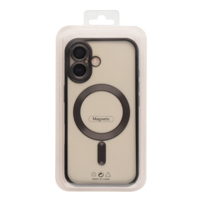 Чохол Накладка Metal Matte MagSafe iPhone 16 Чорна Чохол Накладка Metal Matte MagSafe iPhone 16 Чорна