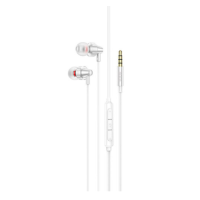 Проводные вакуумные наушники-гарнитура Hoco M90 Black, Серебристые