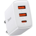 Мережний зарядний пристрій Baseus 2USB+1USB-C Compact 30W White, Білий