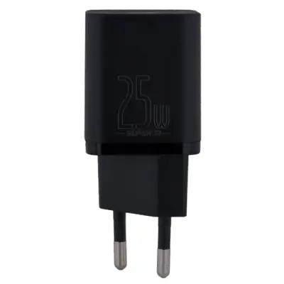 Мережевий зарядний пристрій Baseus Super Si 25W + Кабель Type-C to Type-C Black, Чорний