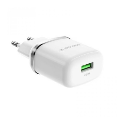 Сетевое зарядное устройство Borofone BA36A 1USB/3A/18W QC3.0 White, Белый