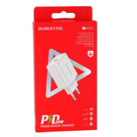 Мережевий зарядний пристрій Borofone 1USB-C BA57A Easy Speed 20W Білий Мережевий зарядний пристрій Borofone 1USB-C BA57A Easy Speed 20W Білий
