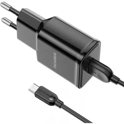 Сетевое зарядное устройство Borofone BA59A microUSB QC3.0 Чёрный