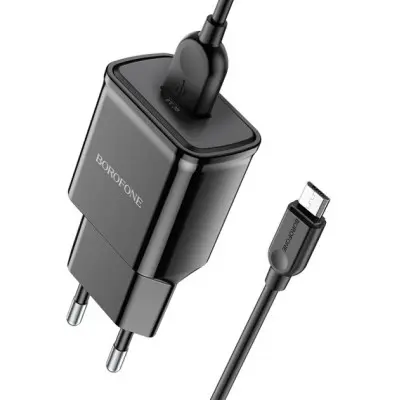 Сетевое зарядное устройство Borofone BA59A microUSB QC3.0 Чёрный