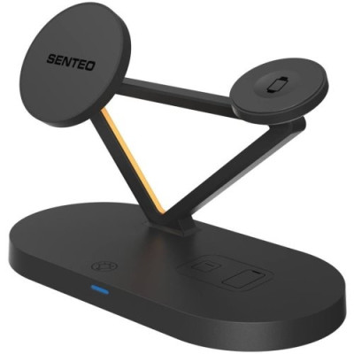 Беспроводное зарядное устройство Senteo D1 NAVI STAND 5 in 1 Magnetic wirelles charger 45W Black, Чёрный