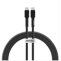 Кабель дата Senteo SL-03 Soft Silicone 60W Type-C to Type-C 1м Чорний