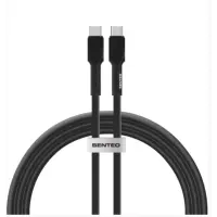 Кабель дата Senteo SL-03 Soft Silicone 60W Type-C to Type-C 1м Чорний