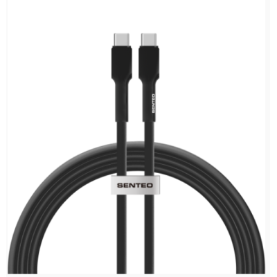 Кабель дата Senteo SL-03 Soft Silicone 60W Type-C to Type-C 1м Чорний
