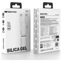 Кабель дата Senteo SL-03 Soft Silicone 60W Type-C to Type-C 1м Білий