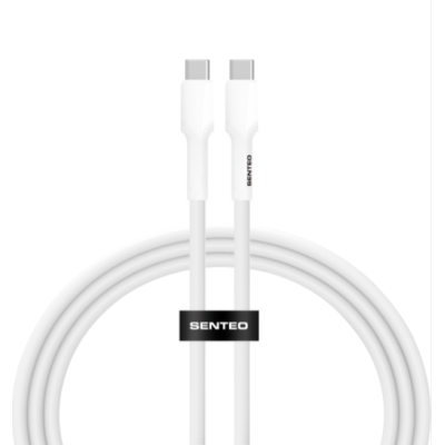Кабель дата Senteo SL-03 Soft Silicone 60W Type-C to Type-C 1м Білий