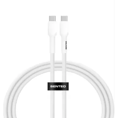 Кабель дата Senteo SL-03 Soft Silicone 60W Type-C to Type-C 1м Белый