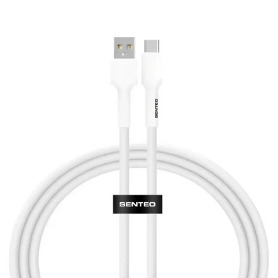 Кабель дата Senteo SL-03 Soft Silicone USB Type A - Type-C 1м Білий