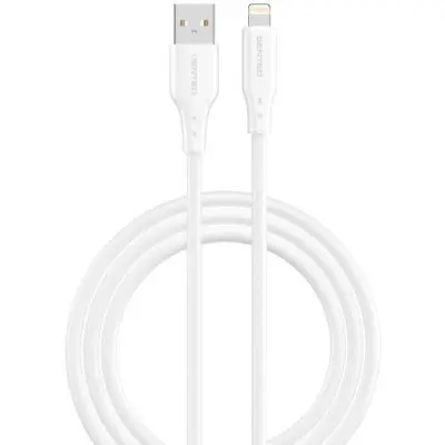 Кабель дата Senteo SL-04 Embossed Transparent Silicone Cable Lightning 1м Белый