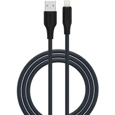 Кабель дата Senteo SL-04 Embossed Transparent Silicone Lightning 1м Черный