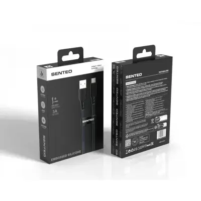 Кабель дата Senteo SL-04 Embossed Transparent Silicone USB Type A - Type-C 1м Чёрный Кабель дата Senteo SL-04 Embossed Transparent Silicone USB Type A - Type-C 1м Чёрный