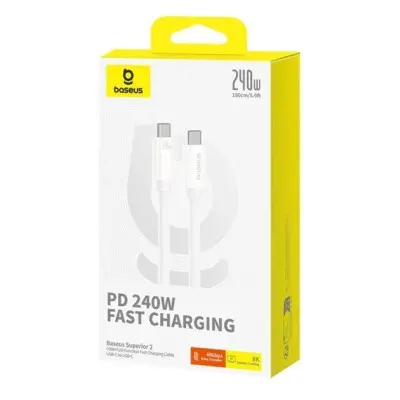 Кабель дата Baseus Superior 2 USB4 240W Type-C to Type-C 1.8м Белый Кабель дата Baseus Superior 2 USB4 240W Type-C to Type-C 1.8м Белый