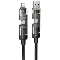 Кабель Hoco U151 Goldsmith 4in1 Type-C to USB-A/ Type-C to Lightning 240W 1.2м Чёрный