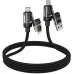 Кабель Hoco U151 Goldsmith 4in1 Type-C to USB-A/ Type-C to Lightning 240W 1.2м Чёрный Кабель Hoco U151 Goldsmith 4in1 Type-C to USB-A/ Type-C to Lightning 240W 1.2м Чёрный