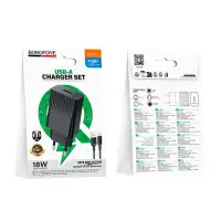 Мережевий зарядний пристрій Borofone BAS72A 18W QC3.0 + Type-C Чорний Мережевий зарядний пристрій Borofone BAS72A 18W QC3.0 + Type-C Чорний