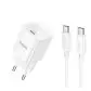 Мережевий зарядний пристрій Hoco C146A 1USB-C 20W + Type-C to Type-C  White, Білий