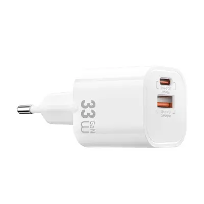 Мережевий зарядний пристрій Wiwu 33W USB-A + USB-C Білий