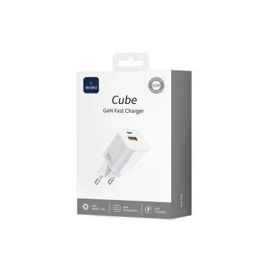 Мережевий зарядний пристрій Wiwu 33W USB-A + USB-C Білий