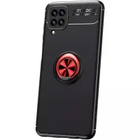 Чехол накладка Color Ring Samsung A225 (A22) Черная/Красная