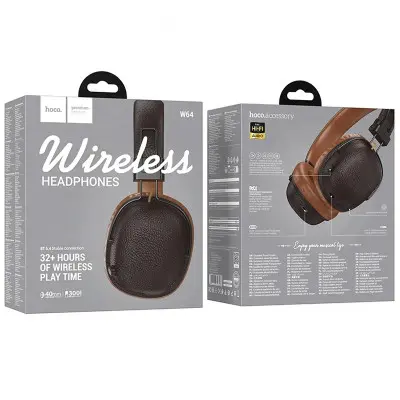 Беспроводные наушники Bluetooth Hoco W64 Earl II Коричневые