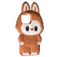 Чехол накладка Labubu iPhone 13 Коричневая Чехол накладка Labubu iPhone 13 Коричневая