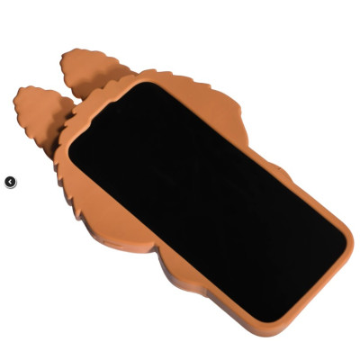 Чехол накладка Labubu iPhone 13 Коричневая