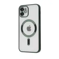 Чехол Накладка Metal Matte MagSafe iPhone 12 Темно-зелёная
