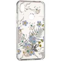 Чехол накладка Younicou Samsung A205/A305 (A20/A30) Синие Цветы