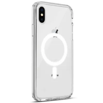 Чехол накладка Clear MagSafe iPhone X Прозрачная