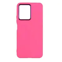 Чехол накладка Silicone Cover Metal Frame Xiaomi Redmi Note 10 Pro Розовая/ Shiny Pink