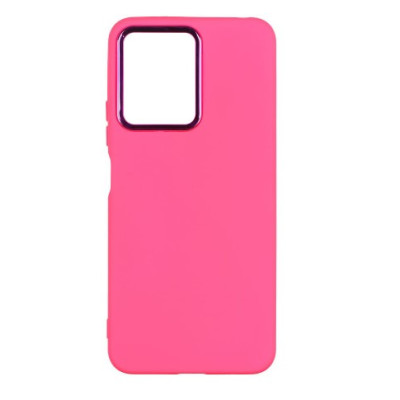Чехол накладка Silicone Cover Metal Frame Xiaomi Redmi Note 12 Розовая/ Shiny Pink